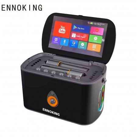 ENNOKING K90 BT Karaoke Machine with 2 Wireless Microphones Rechargeable Home KTV System for Party Singing Entertainment