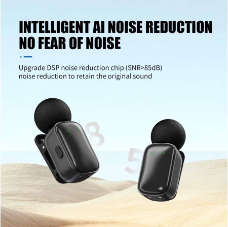 ENNOKING Wireless Lavalier Microphone 3-in-1 Adapter with 1-to-2 Split Noise Reduction for Audio Recording Vlogging