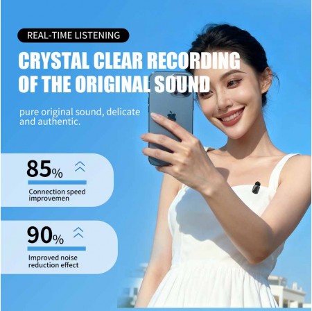 ENNOKING Wireless Lavalier Microphone 3-in-1 Adapter with 1-to-2 Split Noise Reduction for Audio Recording Vlogging