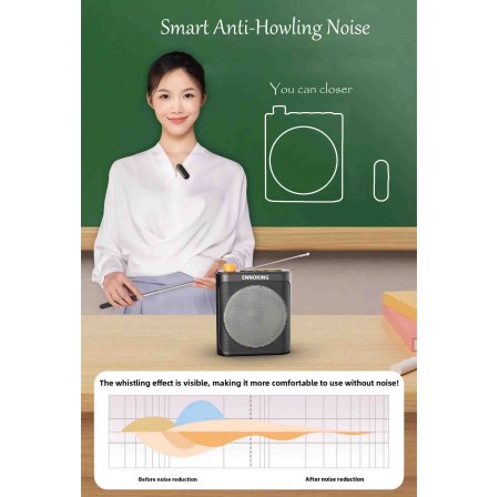  ENNOKING Wireless Lavalier Amplifier Microphone with Bluetooth 5.3, Noise Cancellation and Portable Clip Mount for Audio Systems