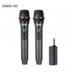 ENNOKING U8 Wireless Dynamic Microphone System with Rechargeable Battery, 50Hz-18kHz Frequency Response for Karaoke Live Streaming