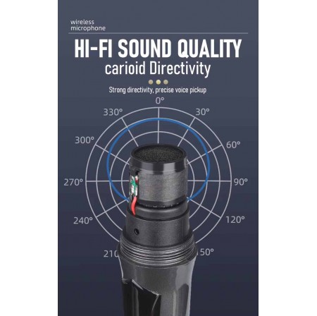 ENNOKING U8 Wireless Dynamic Microphone System with Rechargeable Battery, 50Hz-18kHz Frequency Response for Karaoke Live Streaming