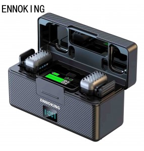 ENNOKING Professional RTS Mic 2 KS08 Wireless Lavalier Microphone Metal Charging Case Type C High Quality Noise Reduction
