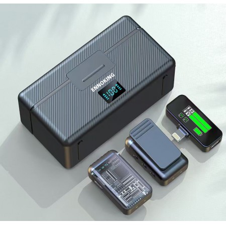 ENNOKING Professional RTS Mic 2 KS08 Wireless Lavalier Microphone Metal Charging Case Type C High Quality Noise Reduction