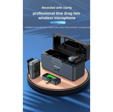 ENNOKING Professional RTS Mic 2 KS08 Wireless Lavalier Microphone Metal Charging Case Type C High Quality Noise Reduction